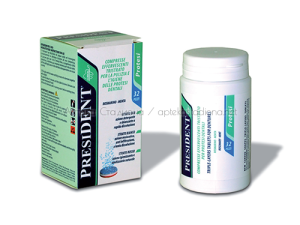 Трифазни разтворими таблетки за почистване на протези PresiDENT Denture x32 таблетки