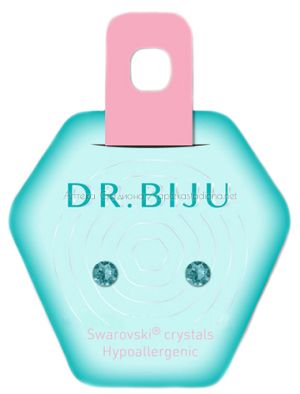  Хипоалергични обеци "Dr.Biju" - Blue Zircon 4.0 мм