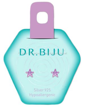 Хипоалергични обеци "Dr.Biju" - Silver Lilac 6.0 мм 
