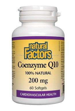 Коензим / Coenzyme Q10  антиоксидант за здраво сърце 200 мг 60 капсули Natural Factors