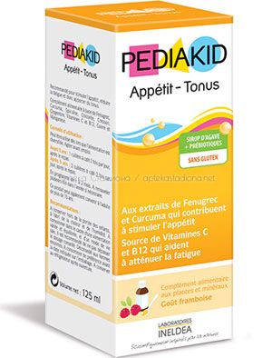Педиакид сироп за апетит и тонус / Pediakid Appetit - Tonus за стимулиране апетита при злояди деца 125 мл.