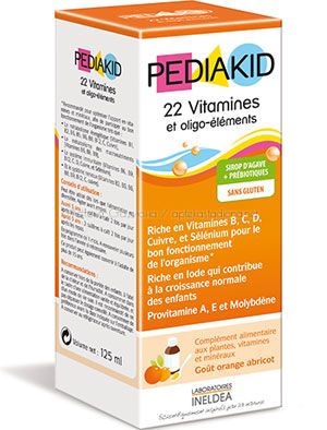 Педиакид сироп с 22 витамина и микроелементи, олигоементи /  Pediakid 22 Vitamines et Oligo- elements 125 мл