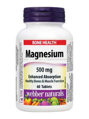 Магнезий / Magnesium 500 mg x 60 таблетки с оптимална абсорбция Webber Naturals