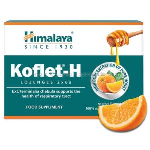 Himalaya Koflet-H Lemon Кофлет-Н бонбони с aромат на портокал 12 броя 