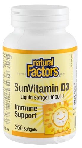 Natural Factors Витамин D3 1000 IU x180 таблетки