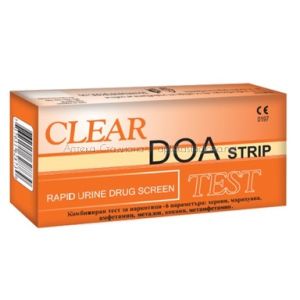 Clear DOA Тест за едновременно изследване на амфетамин, метадон, кокаин, метамфетамин, опиати (хероин, морфин, кодеин), марихуана