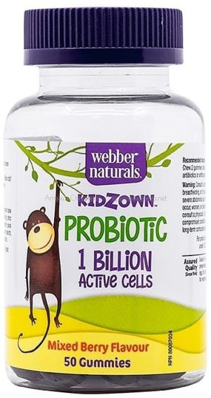 Пробиотик за деца Webber Naturals Kidzown - Probiotic, 50 желирани таблетки
